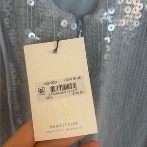 Bardot Sky Blue Sequin Gown